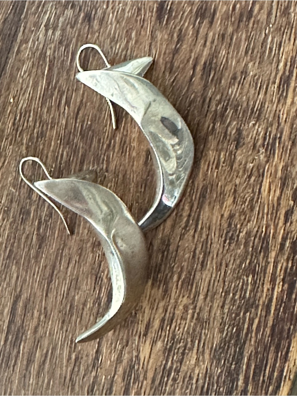 Mignon Faget Sculpted Silver Curved Leaf Earrings